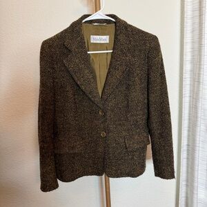 MaxMara Women's Herringbone Blazer in Brown